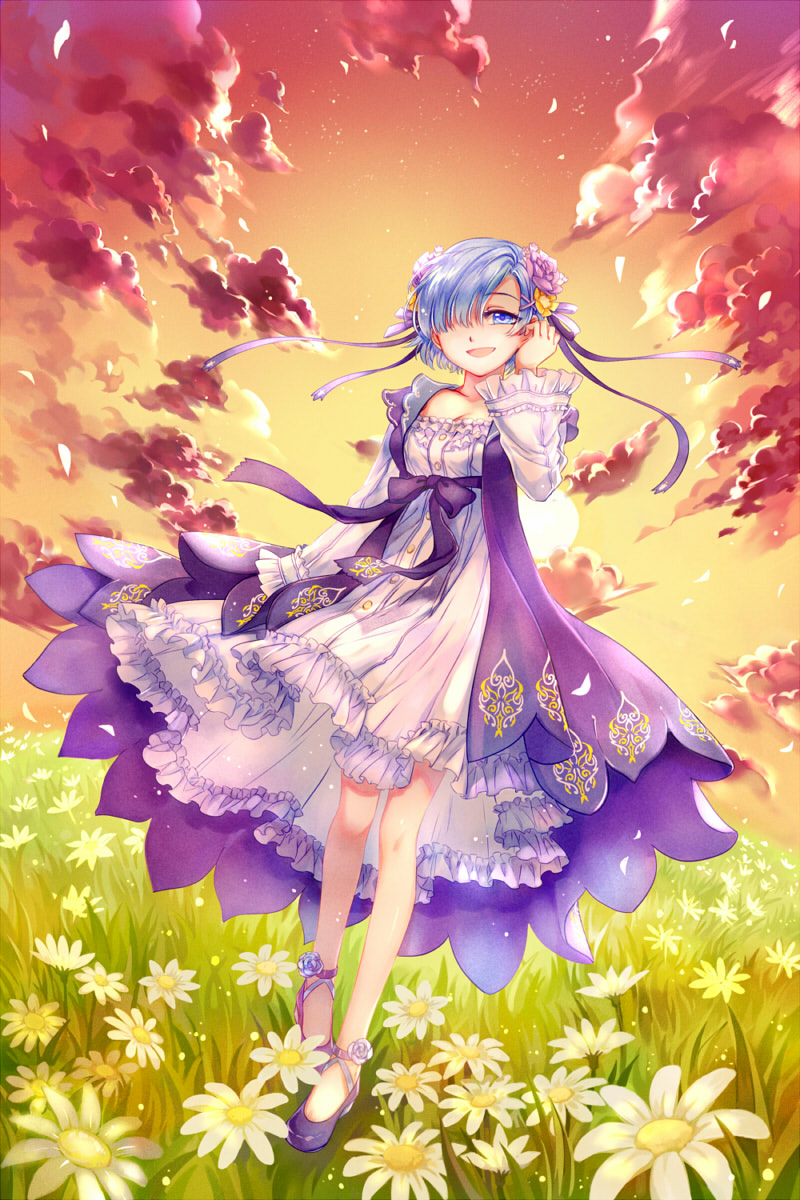 rem (re:zero kara hajimeru isekai seikatsu) drawn by emonana