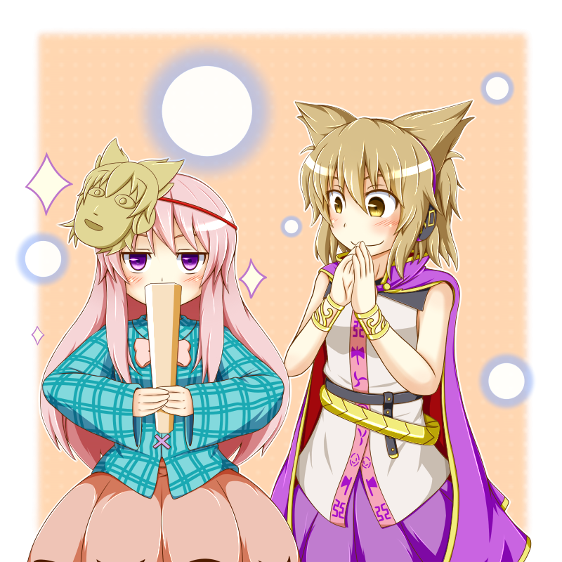 toyosatomimi no miko and hata no kokoro (touhou) drawn by tetsuya00