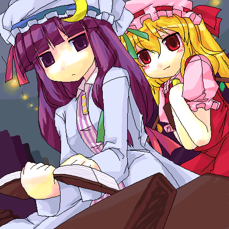 flandre scarlet and patchouli knowledge (touhou) drawn by ktsecond