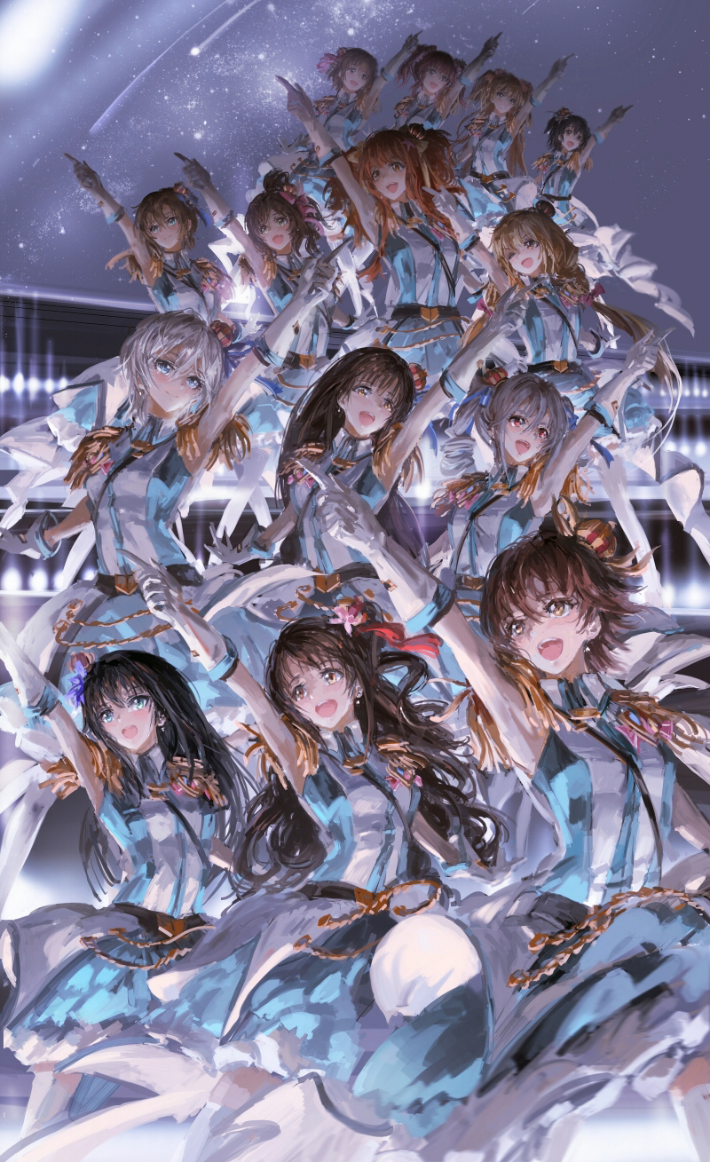shibuya rin, shimamura uzuki, kanzaki ranko, futaba anzu, nitta minami, and 9 more (idolmaster and 1 more) drawn by stu_dts