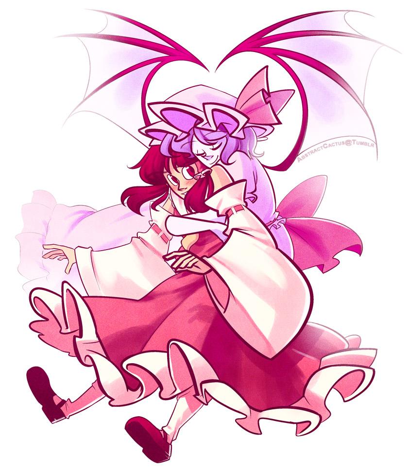 hakurei reimu and remilia scarlet (touhou) drawn by abstract_cactus