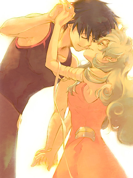 nia teppelin and simon (tengen toppa gurren lagann) drawn by akutsu_(yuumi)