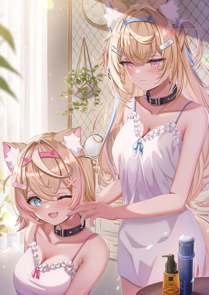 fuwawa abyssgard and mococo abyssgard (hololive and 1 more) drawn by matsumoto_yuu