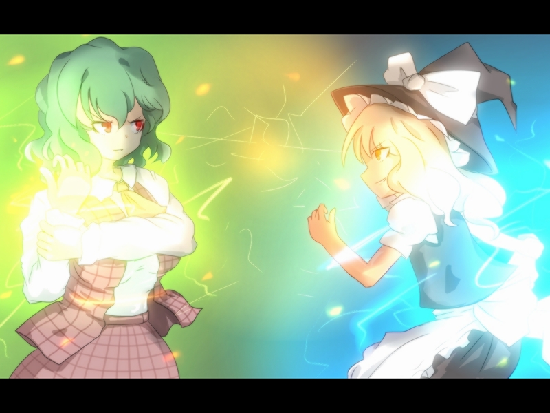 kirisame marisa and kazami yuuka (touhou) drawn by shize_(coletti)