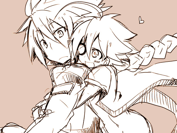 ragna the bloodedge and nu-13 (blazblue) drawn by kuro_yuzu