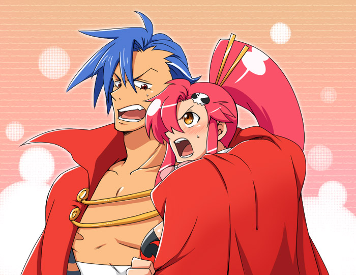 yoko littner and kamina (tengen toppa gurren lagann) drawn by rikko_(peso)