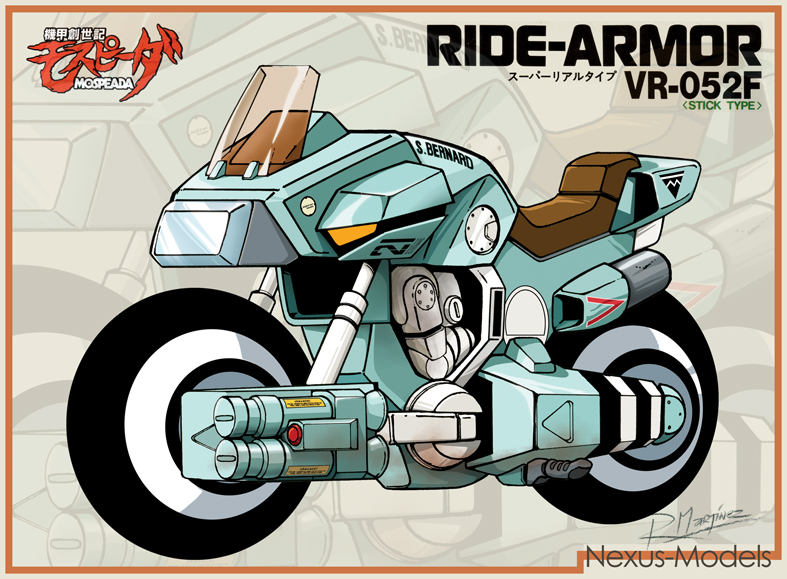 mospeada, ride armor, and stick bernard (robotech and 2 more) drawn by hikaru84
