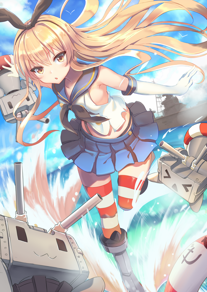 shimakaze and rensouhou-chan (kantai collection) drawn by miya_(tokumei)