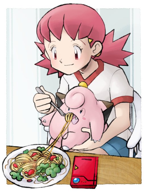 clefairy and whitney (pokemon and 1 more) drawn by nark