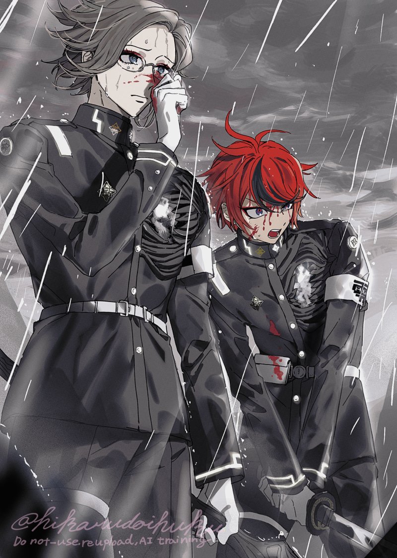 aotsuki eito and sumino takumi (the hundred line -last defense academy-) drawn by hikarudaihuku