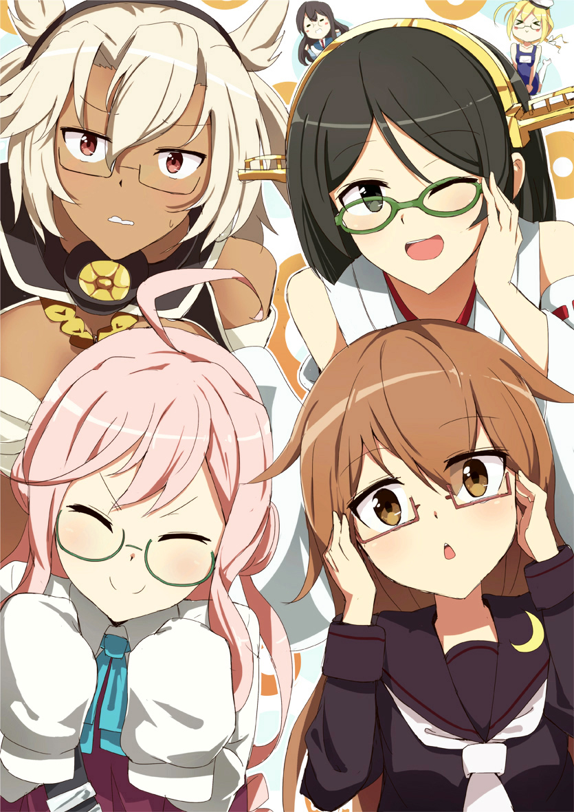 ooyodo, musashi, kirishima, i-8, makigumo, and 1 more (kantai collection) drawn by tomato_(lsj44867)