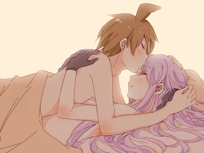 kirigiri kyoko and naegi makoto (danganronpa and 1 more) drawn by zawameki