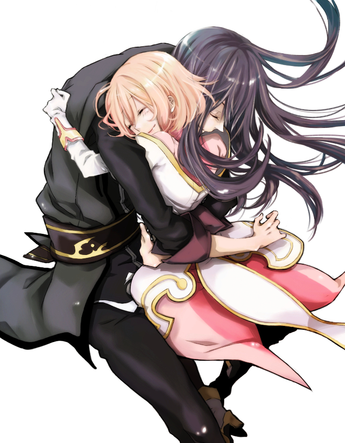 yuri lowell and estellise sidos heurassein (tales of and 1 more) drawn by kmikan