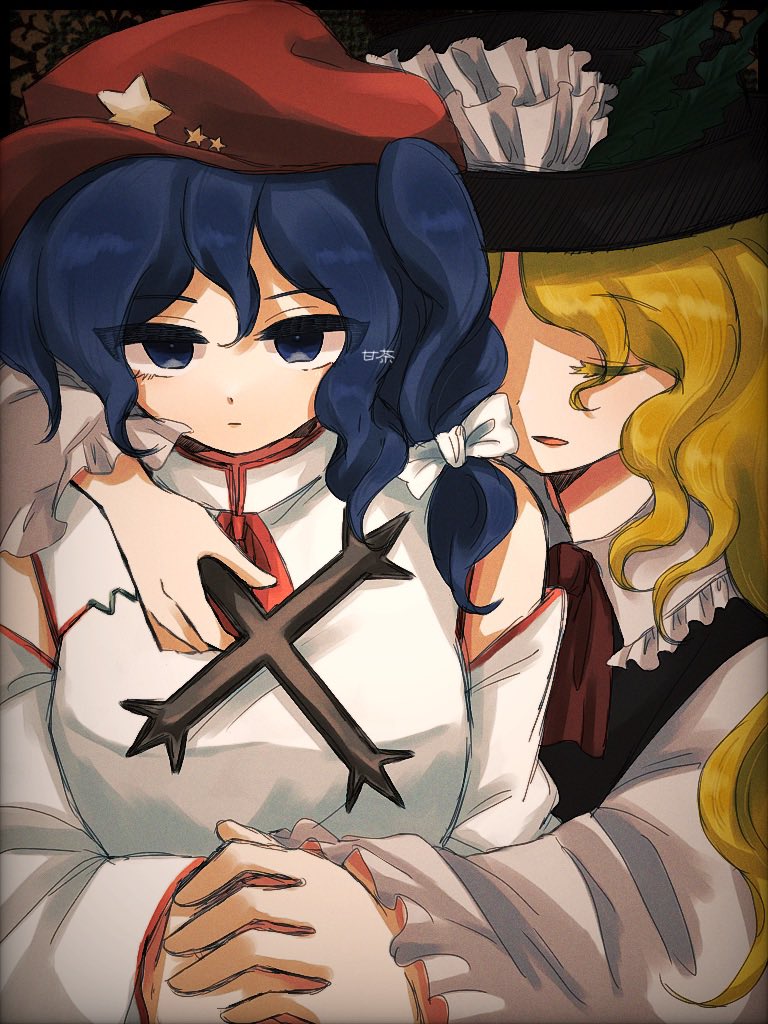 jacket girl and label girl (touhou and 1 more) drawn by amacha_0000
