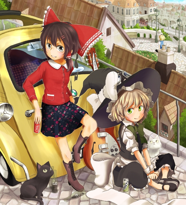 hakurei reimu, kirisame marisa, and alice margatroid (touhou and 1 more) drawn by kitsuneno_denpachi