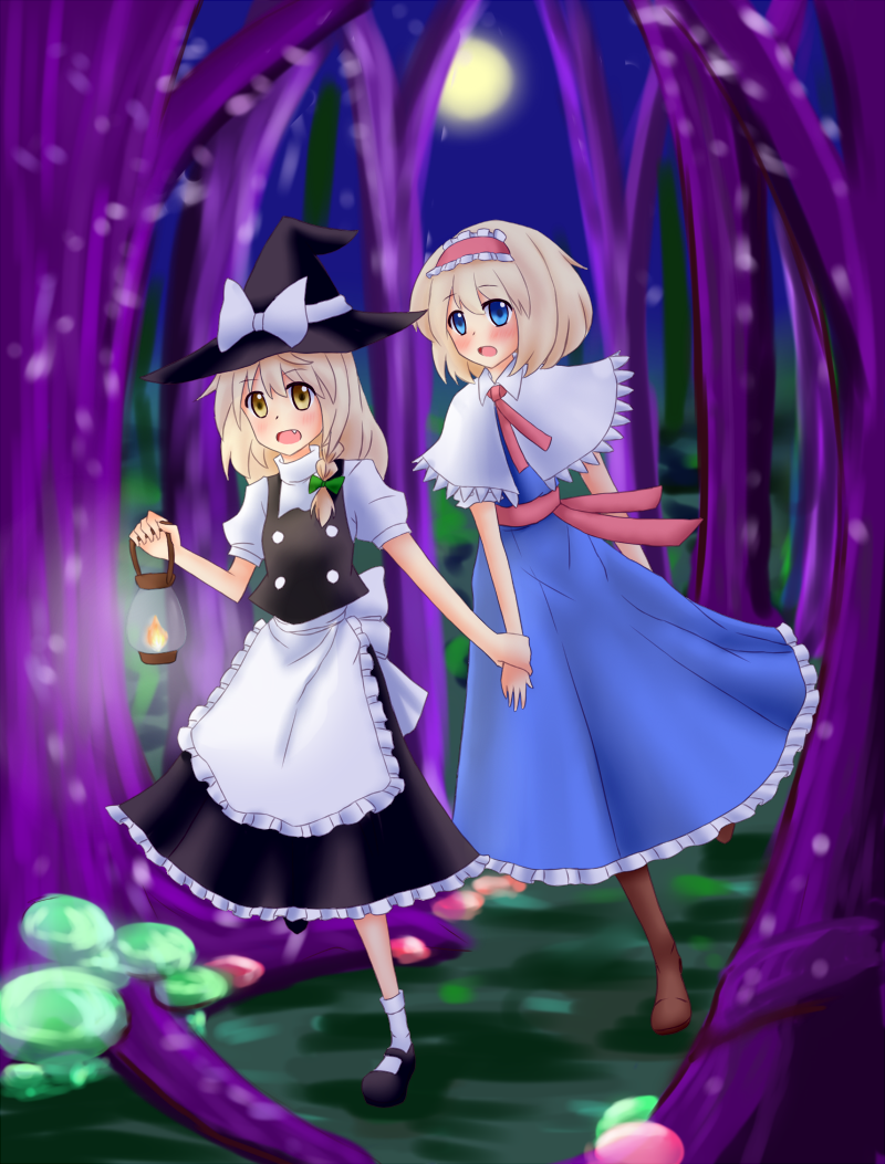 kirisame marisa and alice margatroid (touhou) drawn by bounami