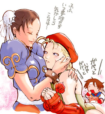 chun-li, cammy white, and kasugano sakura (street fighter) drawn by okazuwa_shake