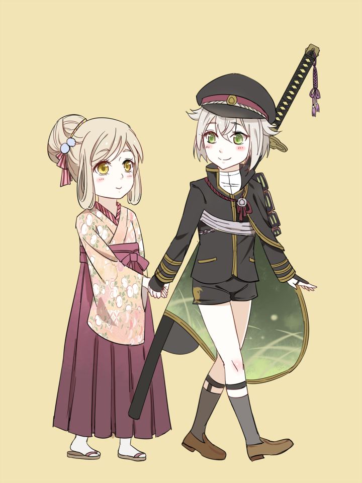 saniwa, hotarumaru, and female saniwa (touken ranbu) drawn by sheepdaisy
