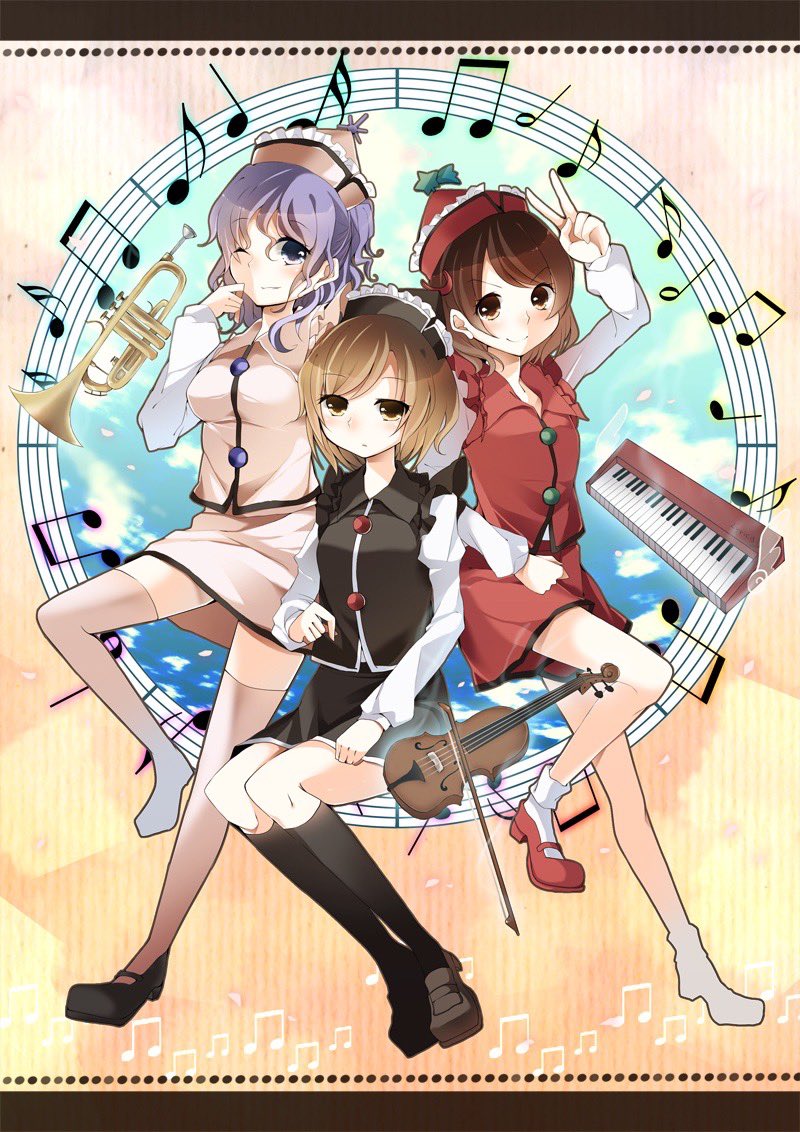 lunasa prismriver, merlin prismriver, and lyrica prismriver (touhou) drawn by kaede_(mmkeyy)