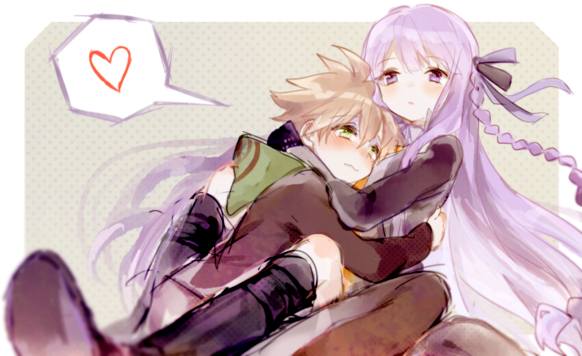 kirigiri kyoko and naegi makoto (danganronpa and 1 more) drawn by mery_(yangmalgage)