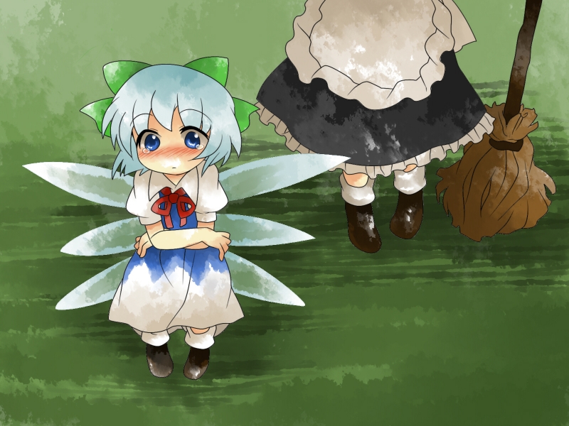kirisame marisa and cirno (touhou) drawn by hammer_(sunset_beach)