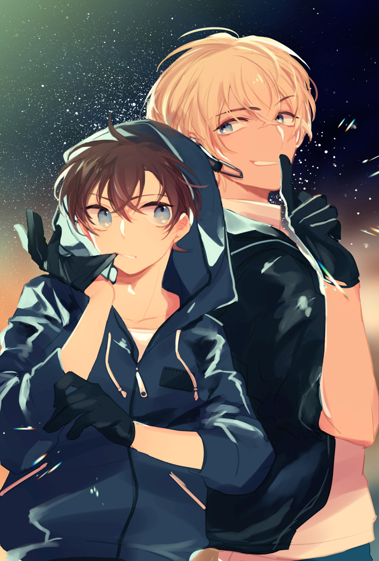 amuro tooru and kudou shin'ichi (meitantei conan) drawn by jikei
