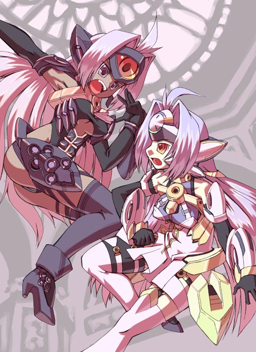 kos-mos, t-elos, and kos-mos ver. 4 (super robot wars and 3 more) drawn by yukimura_tsubame