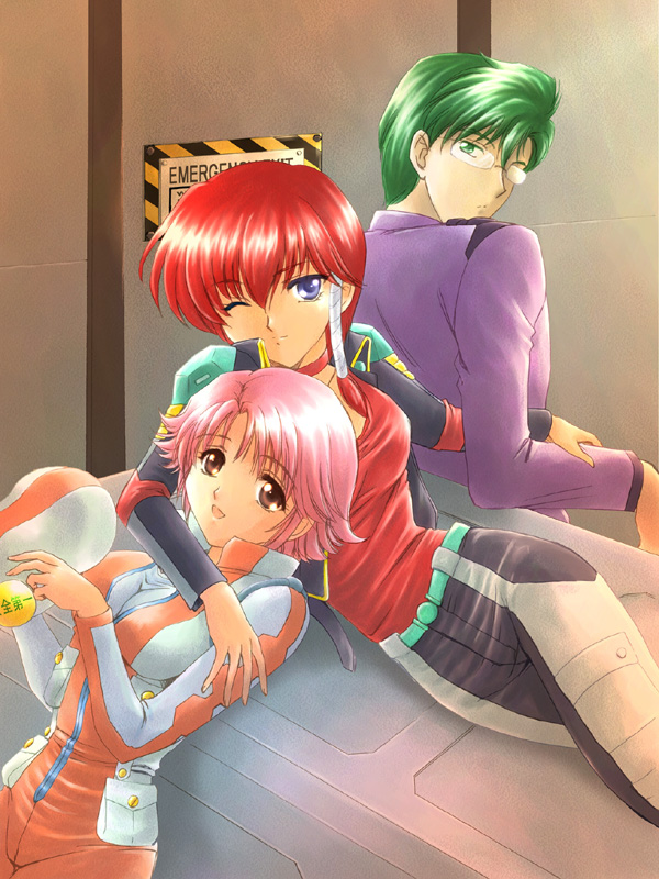 fiona gureden, mizuho saiki, and raji montoya (super robot wars and 1 more) drawn by arumacchi
