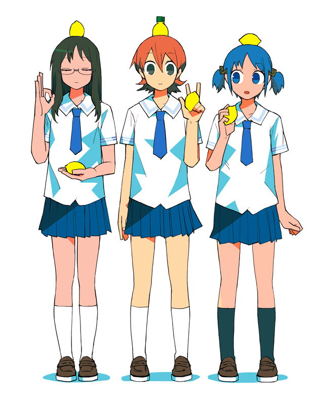 naganohara mio, aioi yuuko, and minakami mai (nichijou) drawn by panoramahour