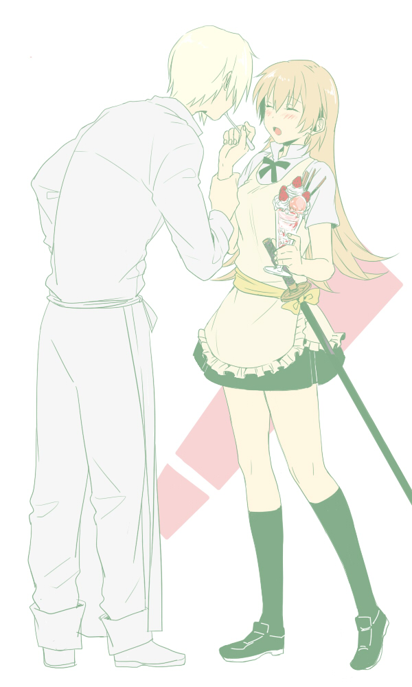 todoroki yachiyo and satou jun (working!!) drawn by sato_unta