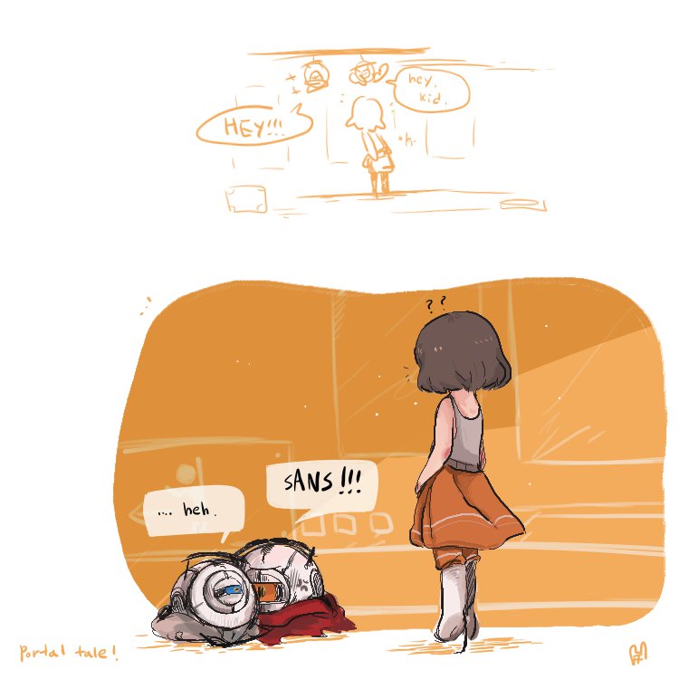 frisk, sans, papyrus, chell, wheatley, and 1 more (undertale and 3 more)