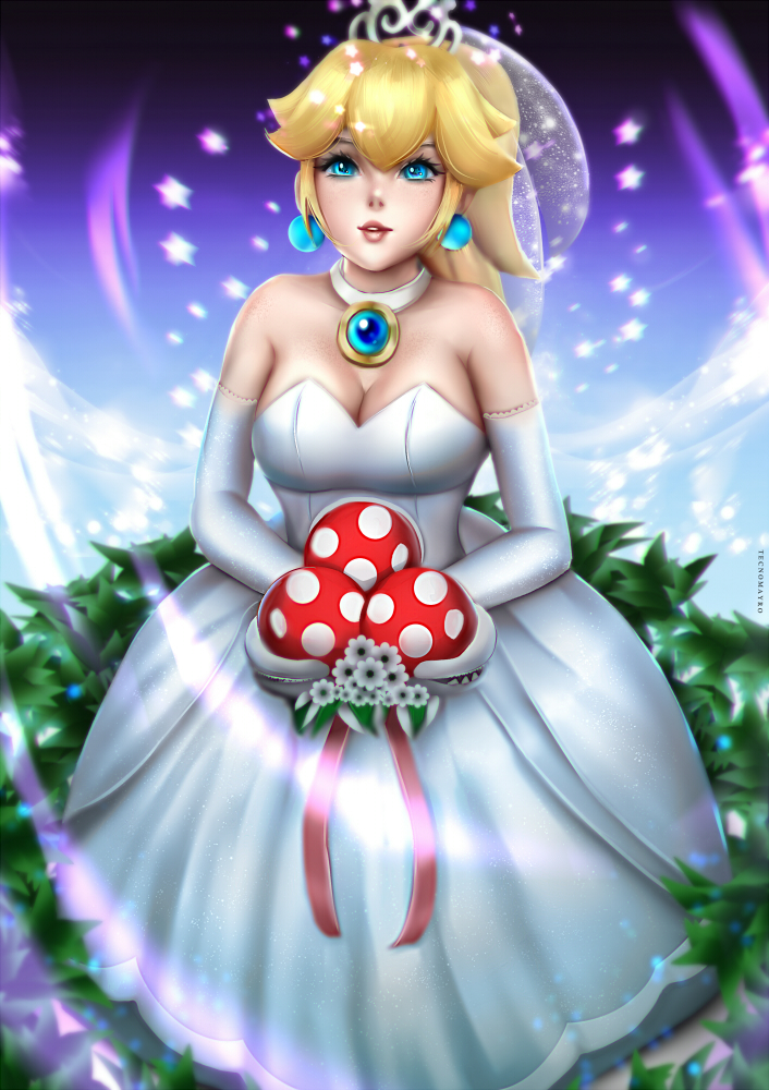 princess peach and piranha plant (mario and 1 more) drawn by tecnomayro