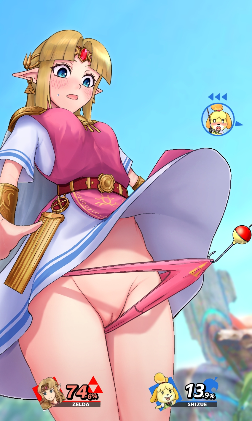princess zelda and isabelle (the legend of zelda and 3 more) drawn by irohasu_(csah8525)