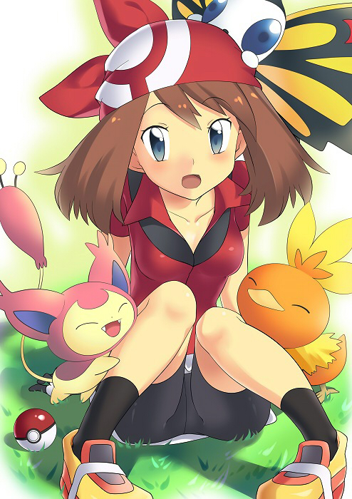 may, torchic, skitty, and beautifly (pokemon and 2 more) drawn by uhyoko Da...