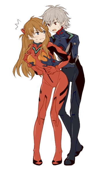 souryuu asuka langley and nagisa kaworu (neon genesis evangelion and 2 more) drawn by 0930erina