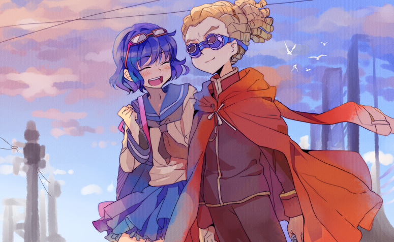 kidou yuuto and otonashi haruna (inazuma eleven) drawn by yuxikili
