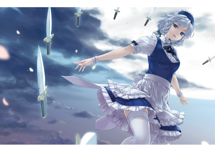 izayoi sakuya (touhou and 1 more) drawn by rokuwata_tomoe