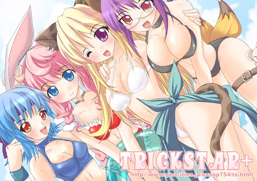bunny, cat, sheep, and fox (trickster) drawn by hakaioh_(shining_wizard)