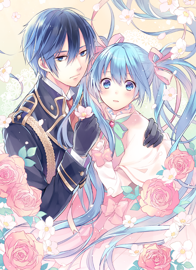 hatsune miku and kaito (vocaloid and 1 more) drawn by horiizumi_inko