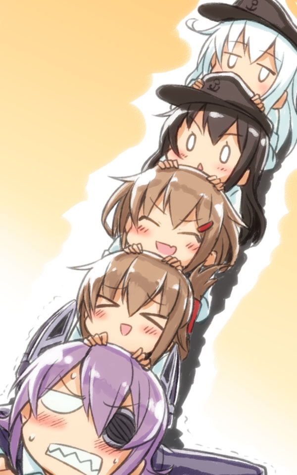 hibiki, inazuma, tenryuu, ikazuchi, and akatsuki (kantai collection) drawn by engiyoshi