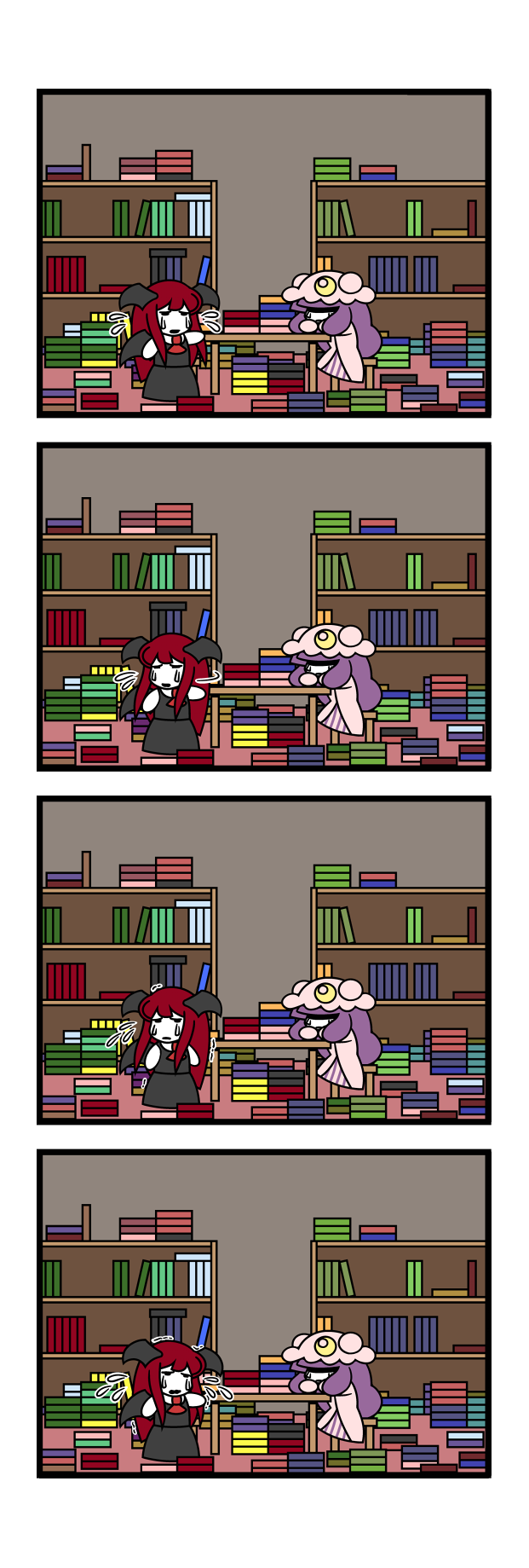 patchouli knowledge and koakuma (touhou) drawn by dora_ita