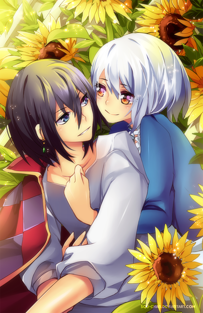 howl pendragon and sophie hatter (howl no ugoku shiro) drawn by squchan