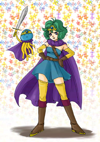 roto, heroine, and healslime (dragon quest and 2 more) drawn by nao_(moji)