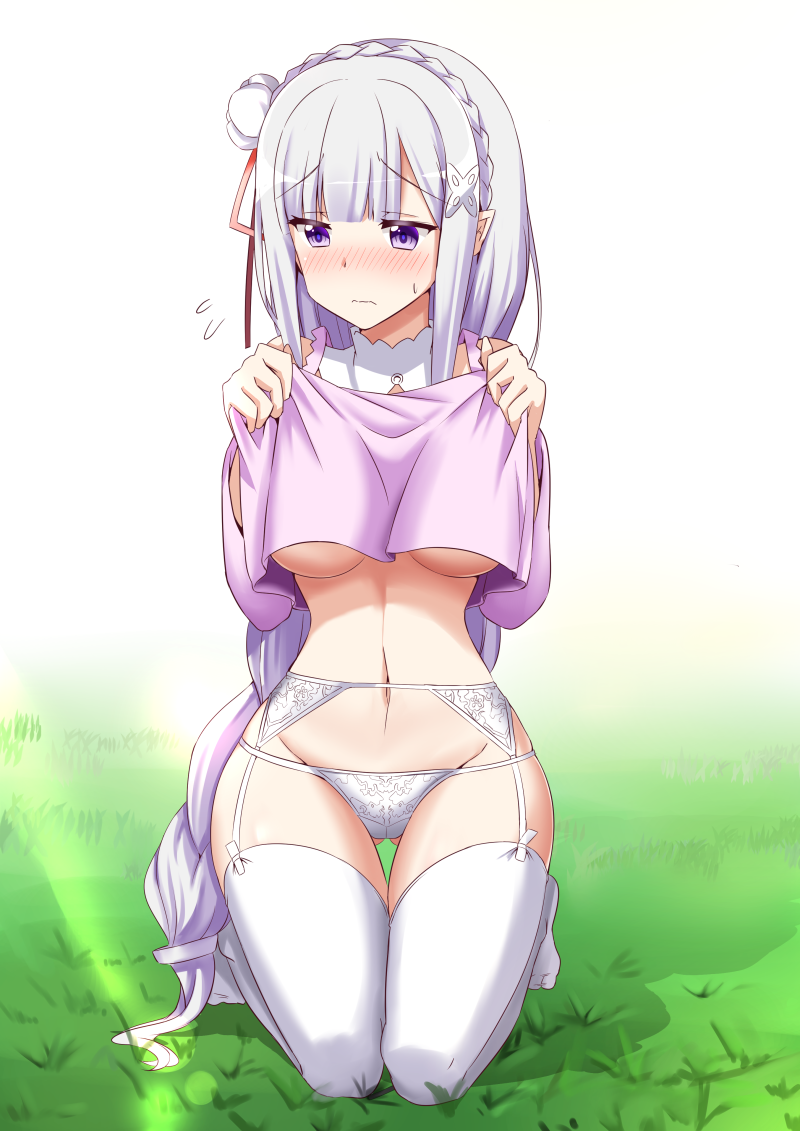emilia (re:zero kara hajimeru isekai seikatsu) drawn by minato_yoshihiro