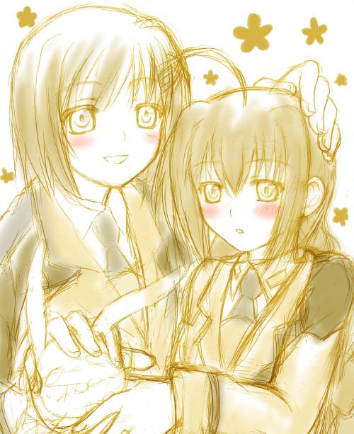 yagami hayate and vita (lyrical nanoha and 1 more) drawn by yuki_mashiro
