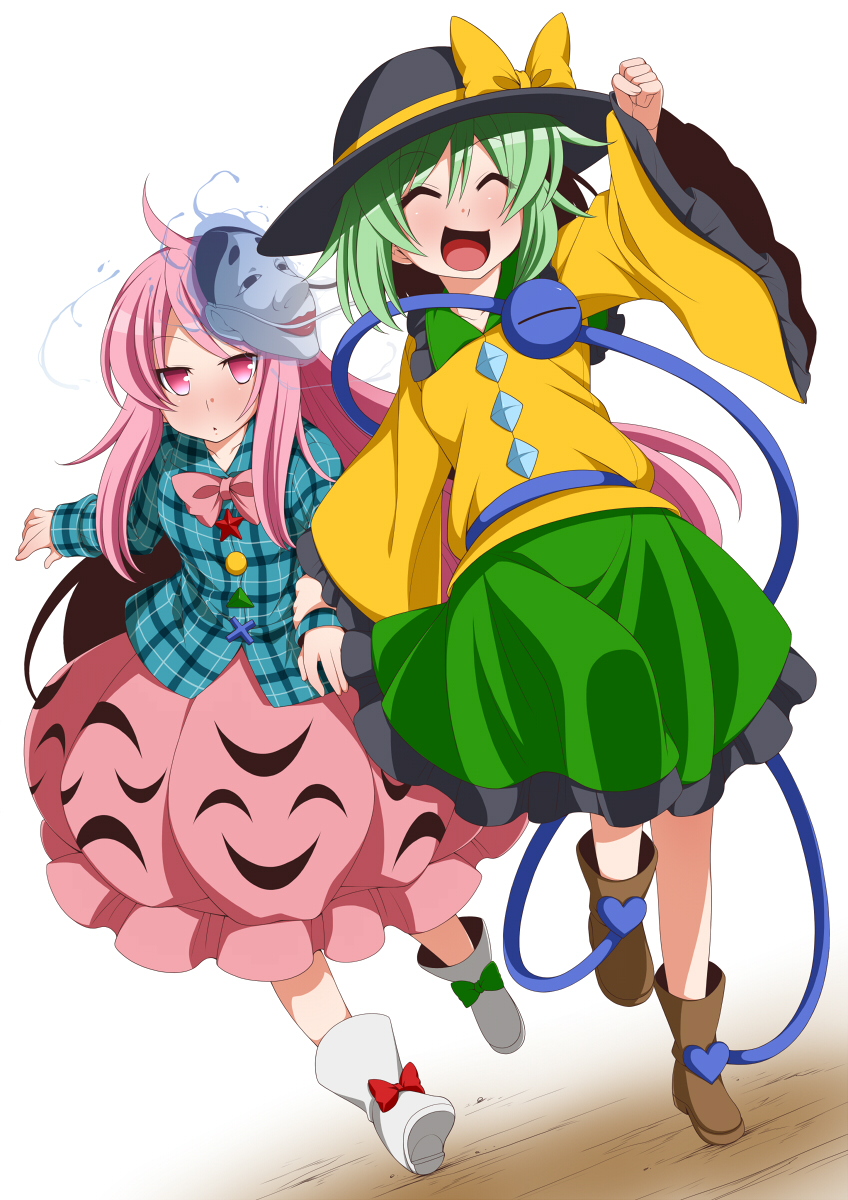 komeiji koishi and hata no kokoro (touhou) drawn by eichi_yuu