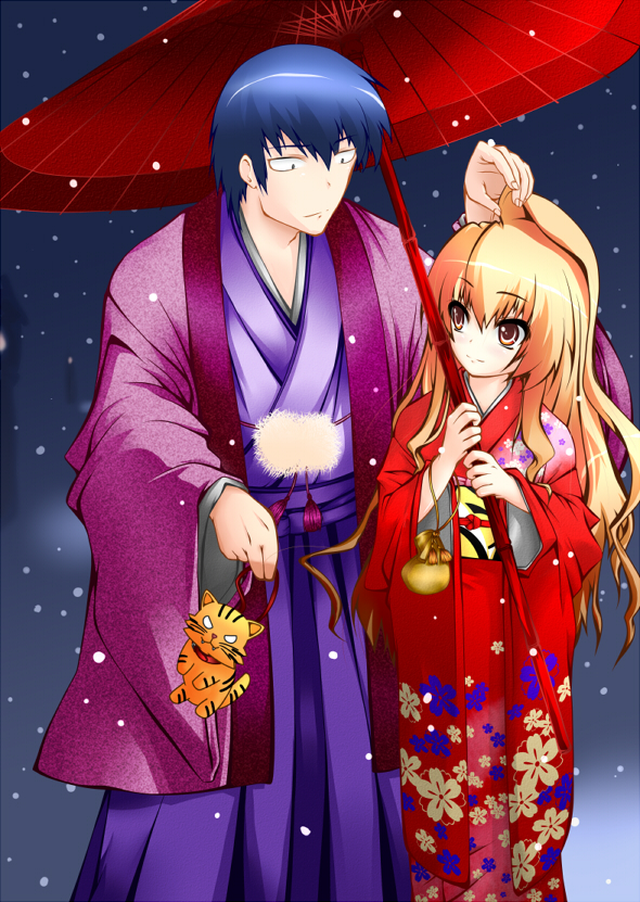 aisaka taiga, takasu ryuuji, and palmtop tiger (toradora!) drawn by el_(canon_jihad)