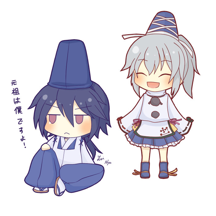 mononobe no futo and shingyoku (touhou) drawn by yuinya_(chicken5536)