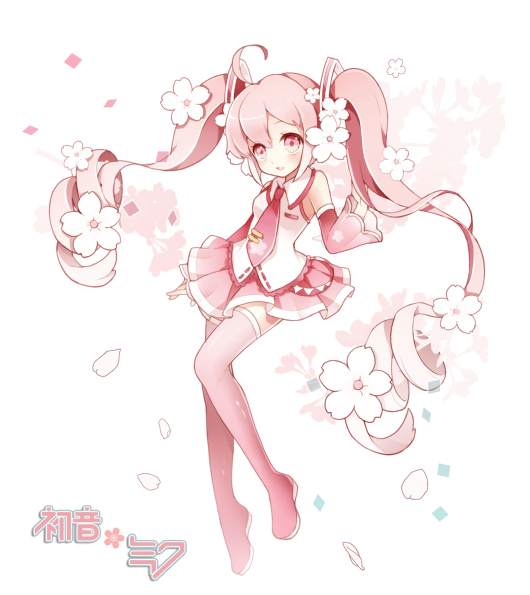 hatsune miku and sakura miku (vocaloid) drawn by pingo