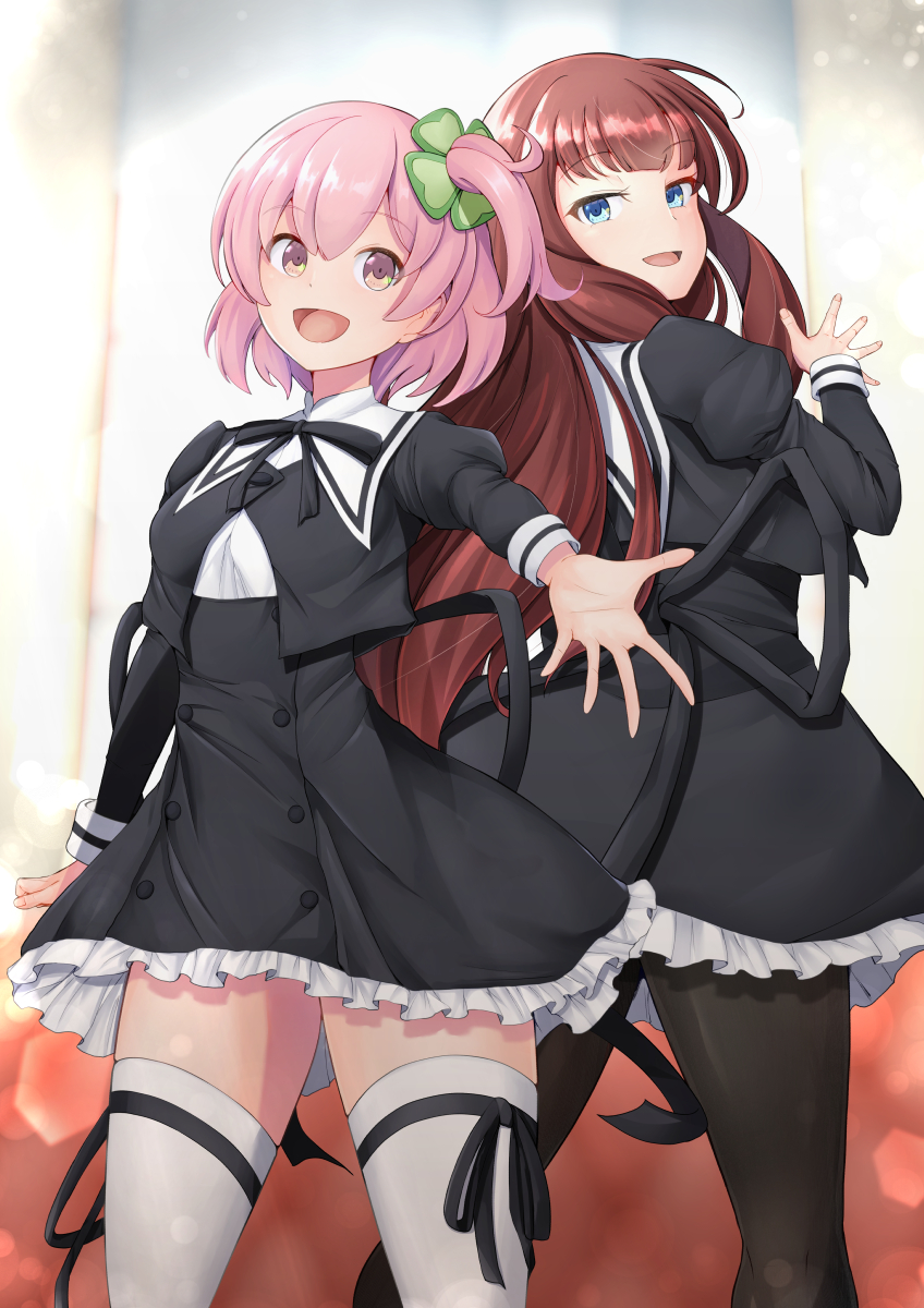 hitotsuyanagi riri and kaede johan nouvel (assault lily) drawn by ocza